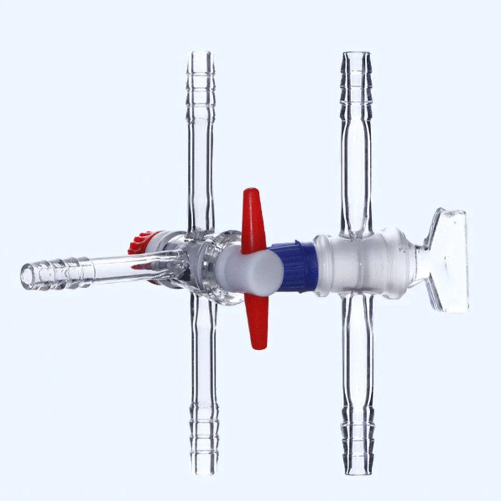 2.5/4/6/8mm Tube 7/10/13mm Hose Barb Straight Tee Boro. Glass Vacuum Piston Valve Faucet Tap Lab Glassare Chemical Experiment