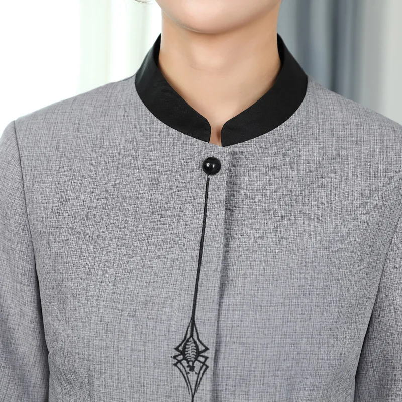 Cleaning Service Long Sleeve Autumn Winter Hotel Guest Room Cleaner Work Uniform Top Property Auntie Workwear Uniform