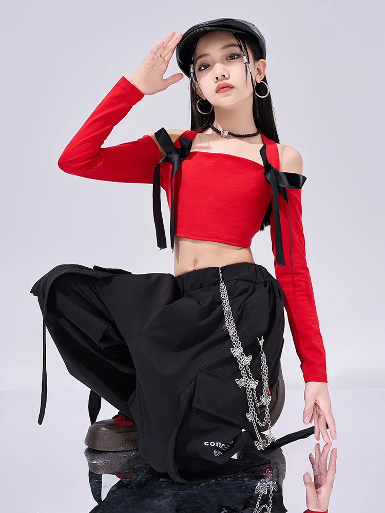 Kpop Mädchen Gruppe Jazz Dance Hip Hop Kleidung Kurze Weste Cargo Hosen Street Dance Anzug Breaking Catwalk Show Kostüme