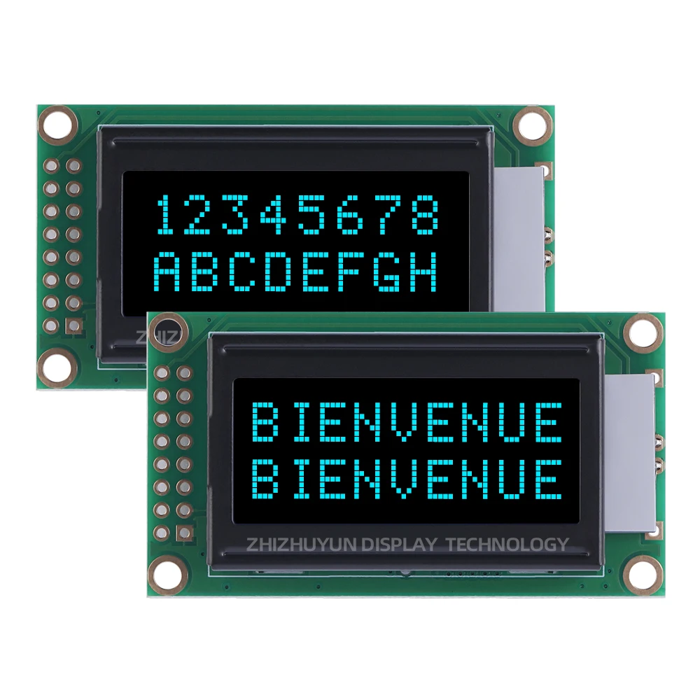 Módulo LCD de caracteres europeos, película negra púrpura, pantalla LCM, 3,3 V, 0802B, 3,3 V, BTN, en Stock, entrega directa