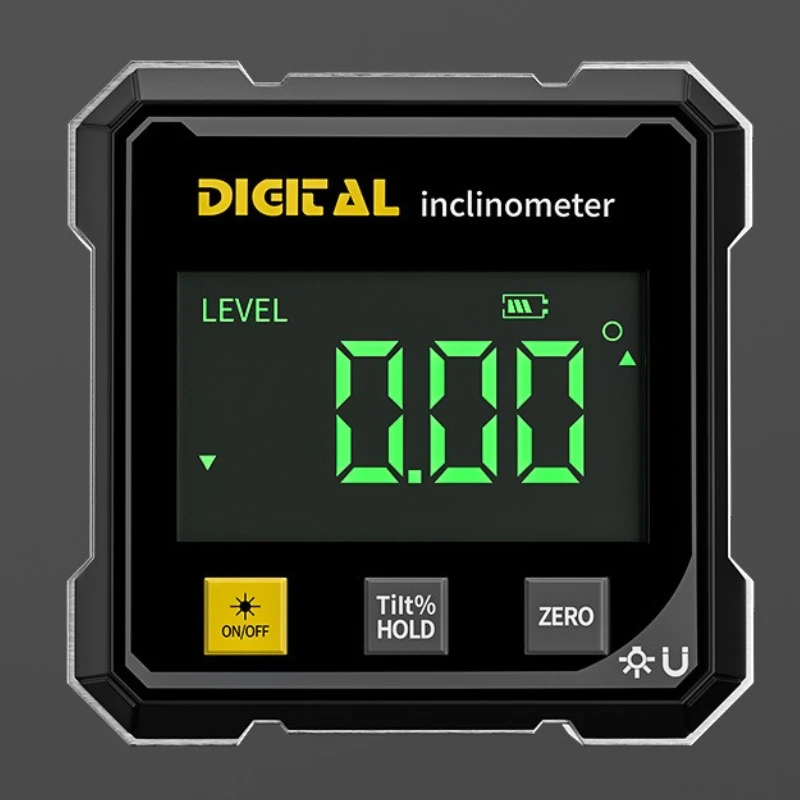 Inclinometer 4-Sided Magnetic Dual-Laser Tilt Meter Compact Slope Measurement Angle Ruler with Laser Alignment for Construction