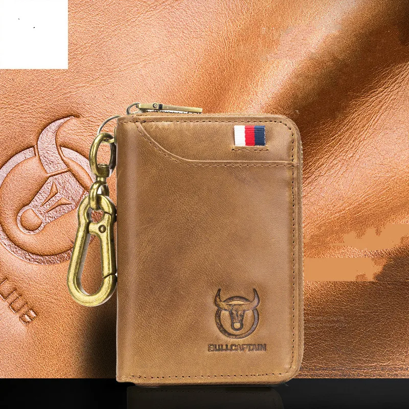 3 Colors Brand Multifunction Bag Women & Men 100% Genuine Cow Leather Key Holder Double Zipper Key Card Wallet Car Key Case