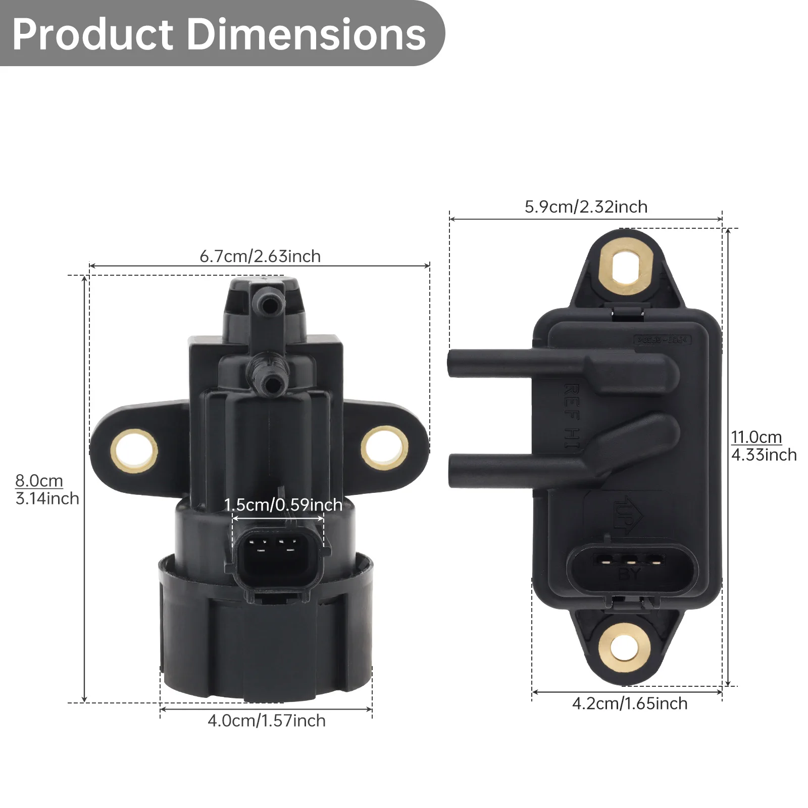 EGR Flow Control&Pressure Feedback Vacuum Solenoid Valve Exhaust Gas Recirculation Pressure Sensor Fit for Ford /Mercury/Lincoln