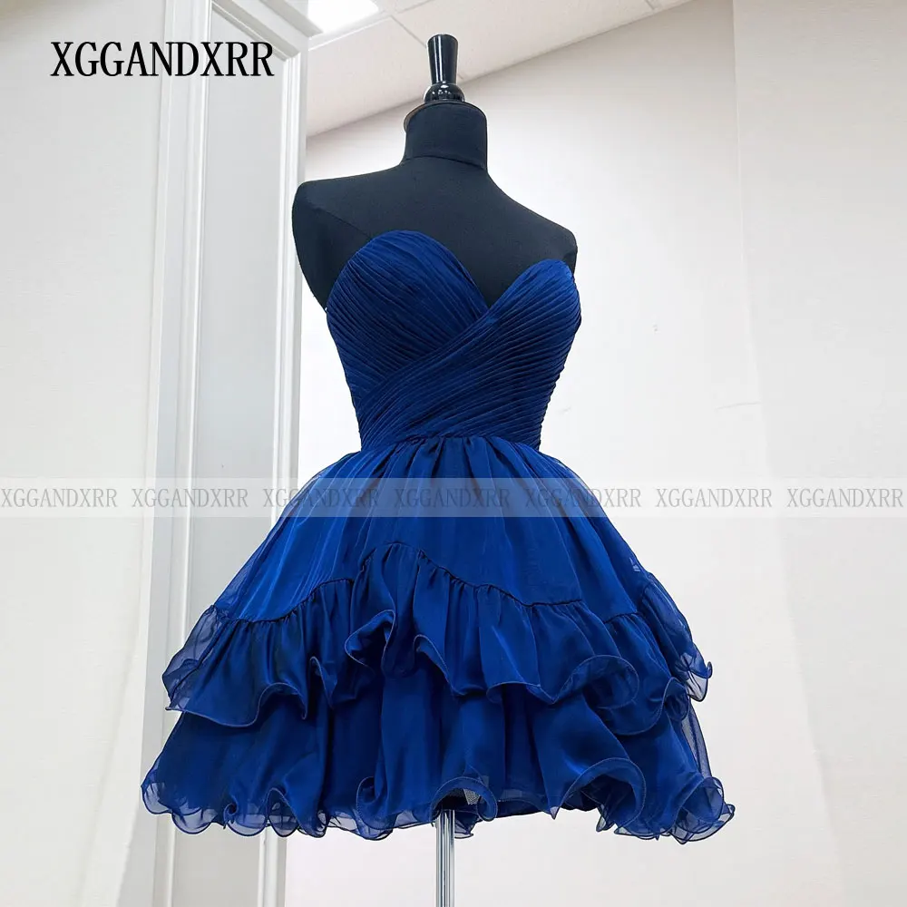 Personnalisé belles robes de bal courtes 2025 chérie dos nu plis couches jupe filles robe de retour fête d'anniversaire doux 15