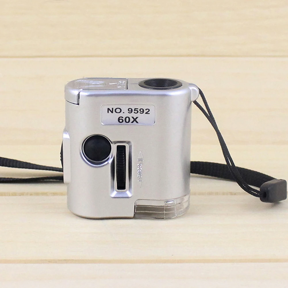 

Mini Portable 60x Microscope Magnifier Light Jewelry Loupe Currency Detection Ceramics Inspection Tool Jewelry Loupe