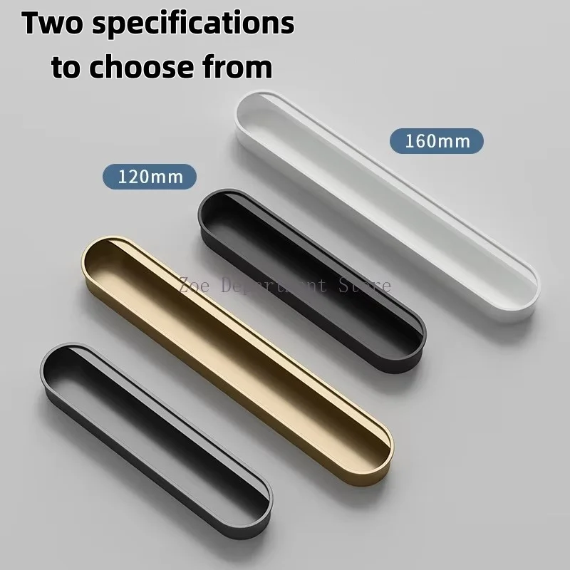 Minimalist Wardrobe Embedded Handle Black Hidden Embedded Slotted Cabinet Drawer Cabinet Door Dark Handle Invisible
