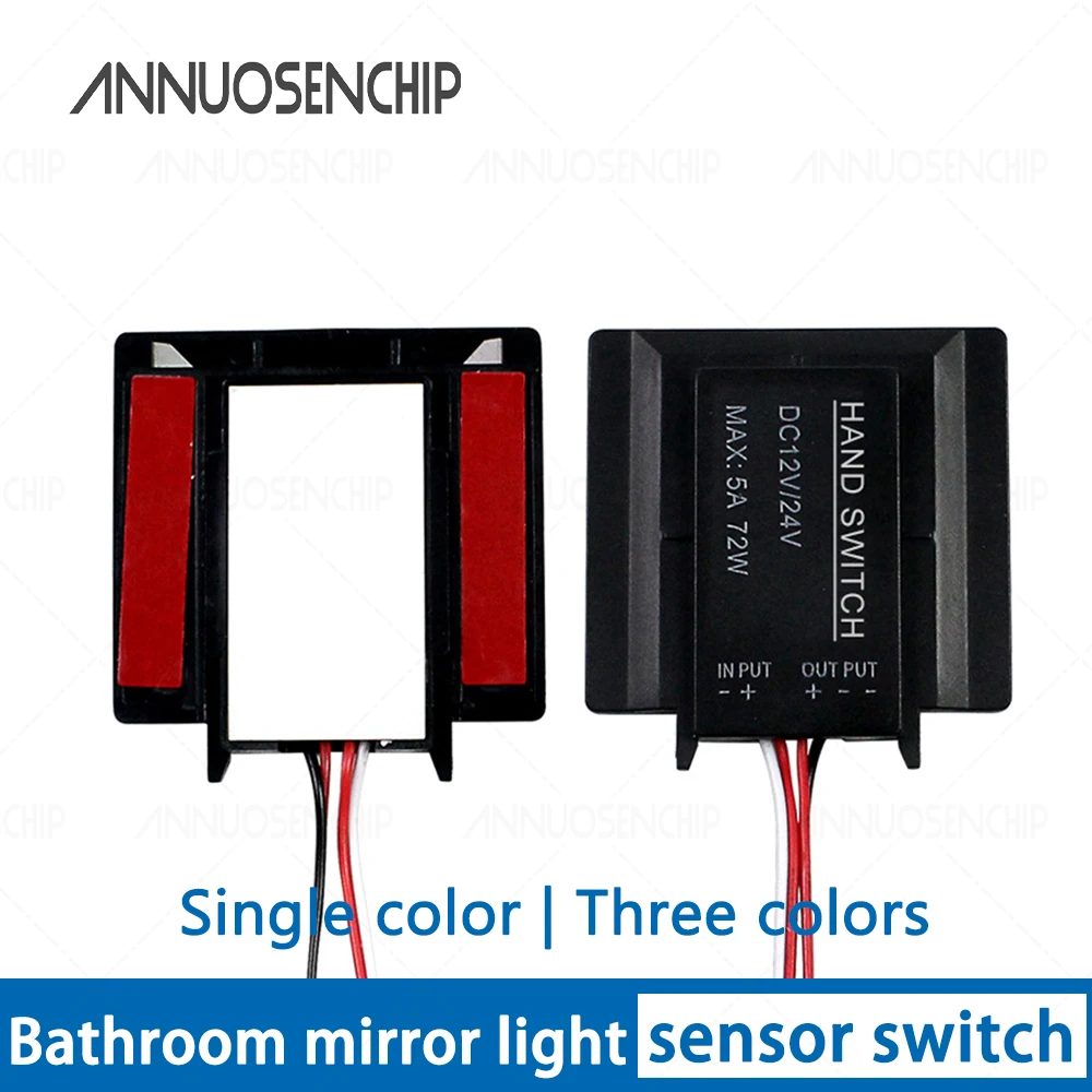 12V-24V Mirror Hand Wave Sensor Switch Makeup Mirror Bathroom Mirror Single or Dual Color LED Light Strip Motion Sensor