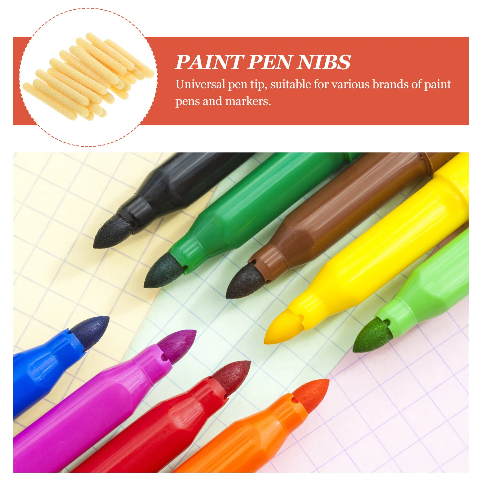 25 Pcs Pen Tips Replacement Marker Refill Paint Classroom Accessories Acrylic Fiber Nibs