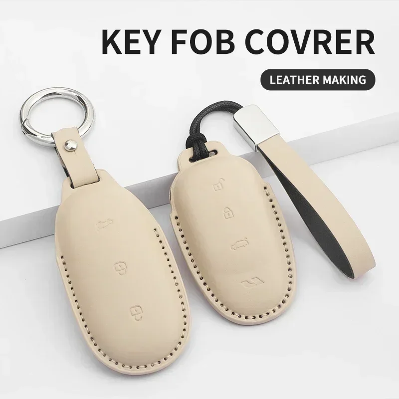 

For Car Key Case Cover Fob LEADING IDEAL Lixiang L7 L8 L9 ONE 2022 2023 Li Key Case Shell Leather Keychian Auto Accessories