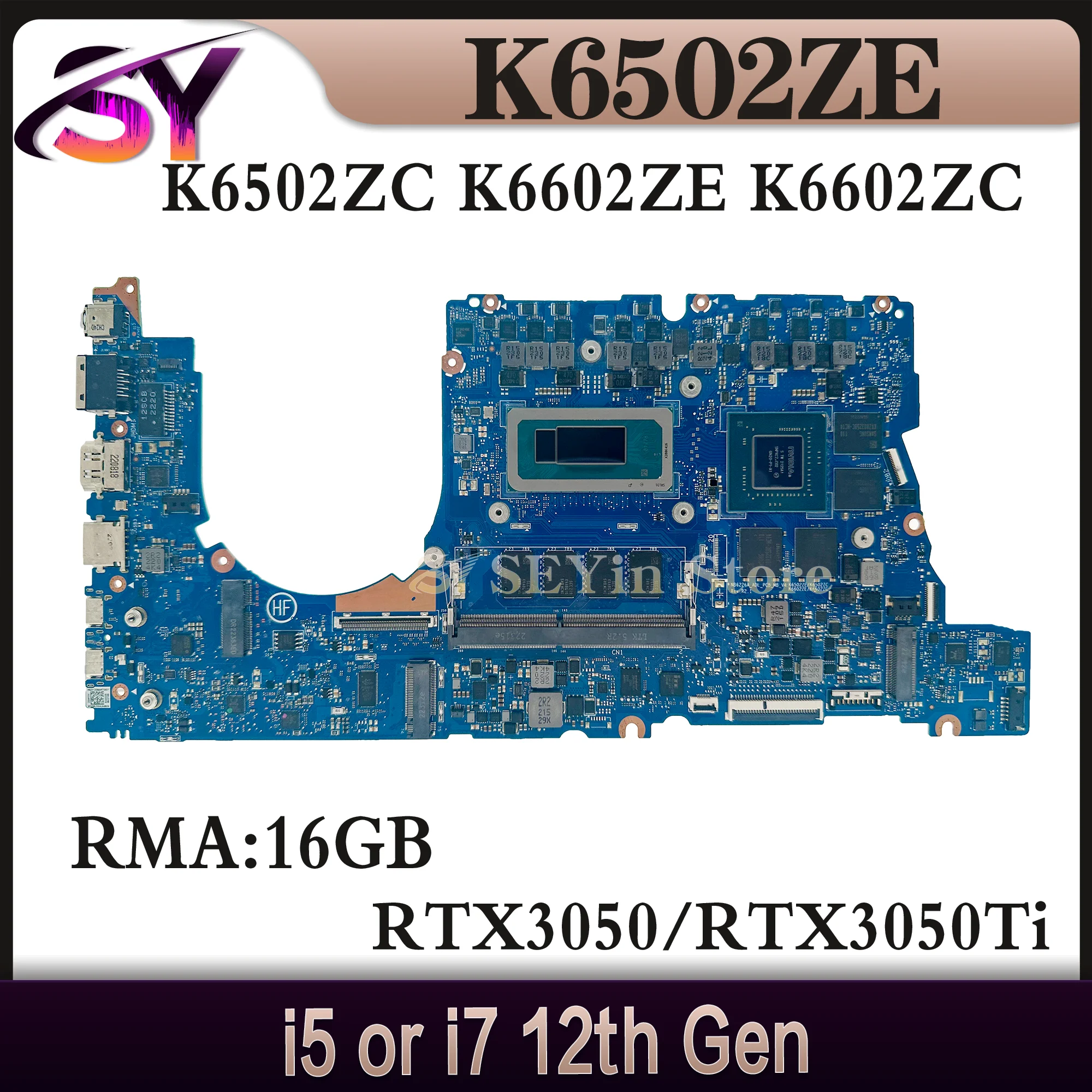 NB6226A_ADL Mainboard For ASUS K6502ZE K6502ZC K6602ZE K6602ZC S6502Z S6602Z V6602Z Laptop Motherboard i5 i7 12th Gen