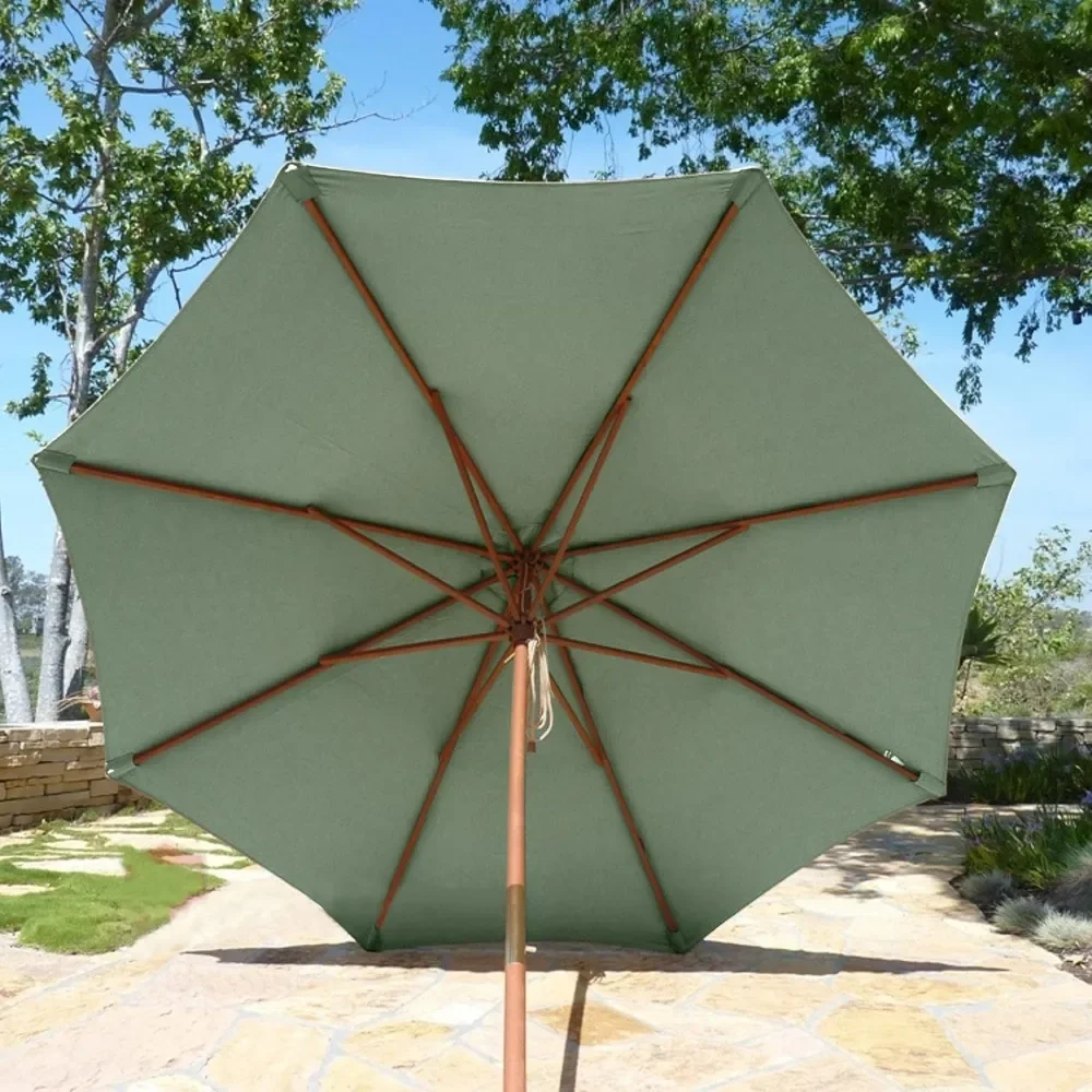 9ft Market Patio Umbrella - 8 Ribs Replacement - UV Protective & Water Resistant - Premium Quality Canopy Cover.