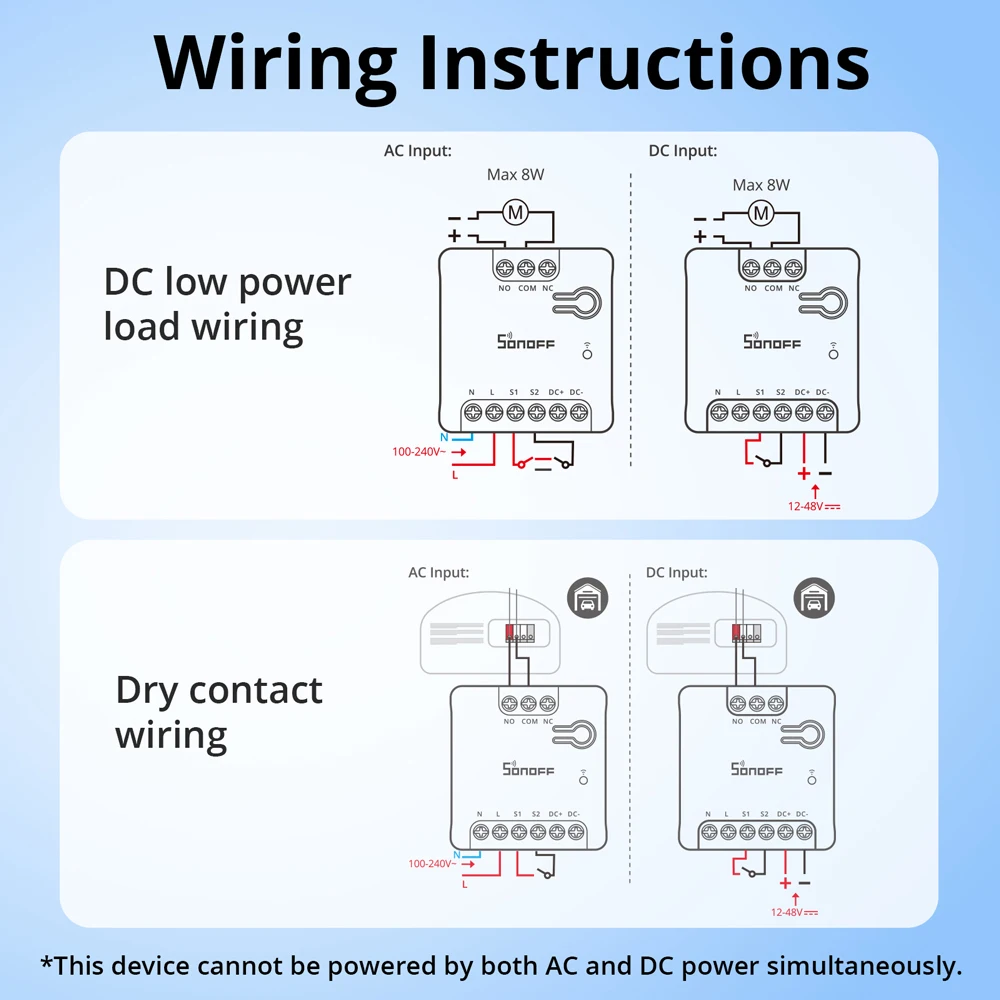 SONOFF MINI-D Dry Contact WiFi Smart Switch ESP32 Chip Matter Compatible AC/DC Input 1-10PCS Set Smart Scene via eWeLink Alexa - Image 6
