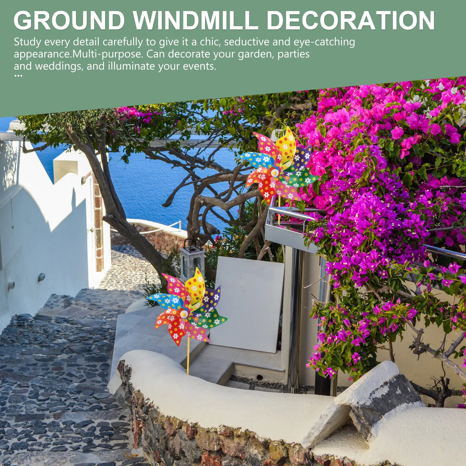 10Pcs Colorful Windmill Cartoon Outdoor Scene Ornament Decorative Spinner Yard Decor Lovely Pinwheel Outdoor