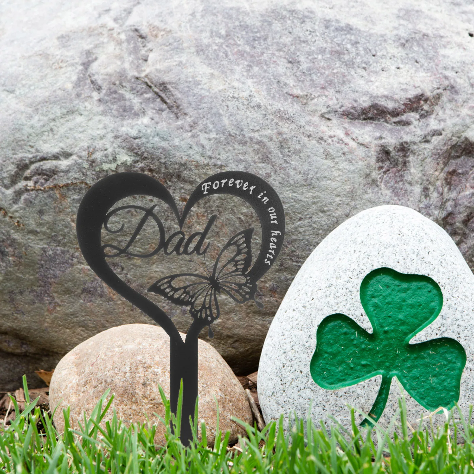 

Iron Heart Shaped Stake 30x19x0 13cm Memorial Grave Marker Cemetery Decorations Garden Yard Signs Remembrance Gifts Lightweight