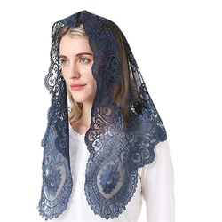 Velo de boda católico para mujer, Mantilla de encaje de estilo español