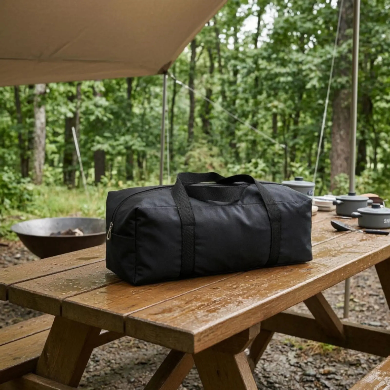 Large Waterproof Camping Storage Bag Outdoor Equipment Carrier Duffel Style with Dual Handles for Truck Bed and Campsite