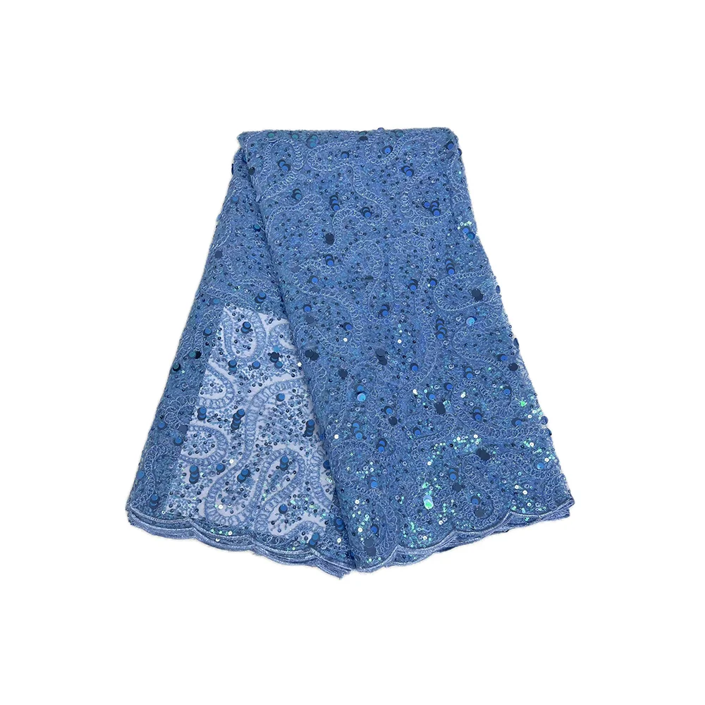 Fashional الترتر شبكة نسيج الدانتيل 5 ياردة عالية الجودة الفرنسية تول أقمشة الدانتيل لفستان الزفاف النساء صافي شبكة مادة الحفلات