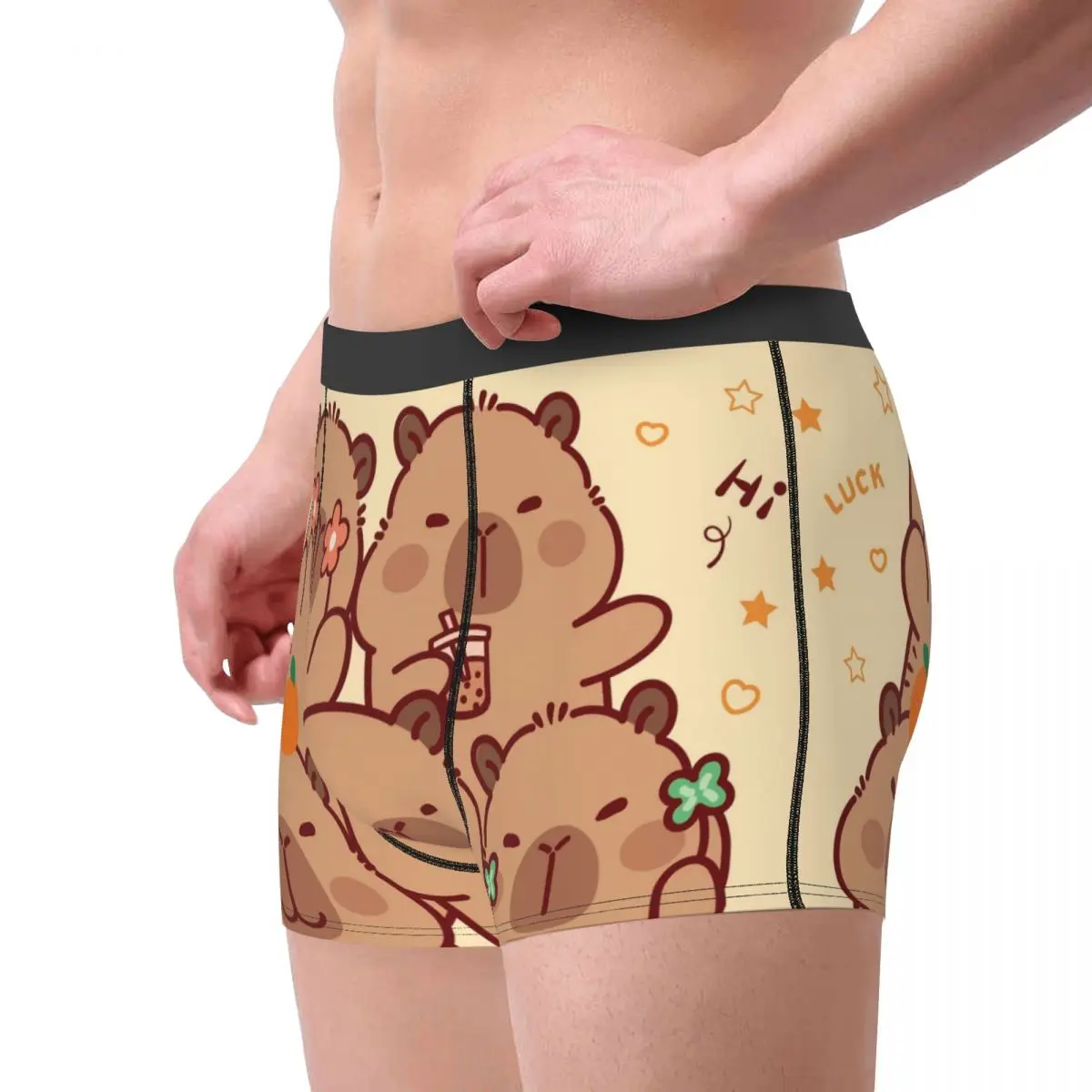 مخصص لطيف كابيبارا الملاكمين السراويل الرجال ملخصات الملابس الداخلية بارد السروال #3