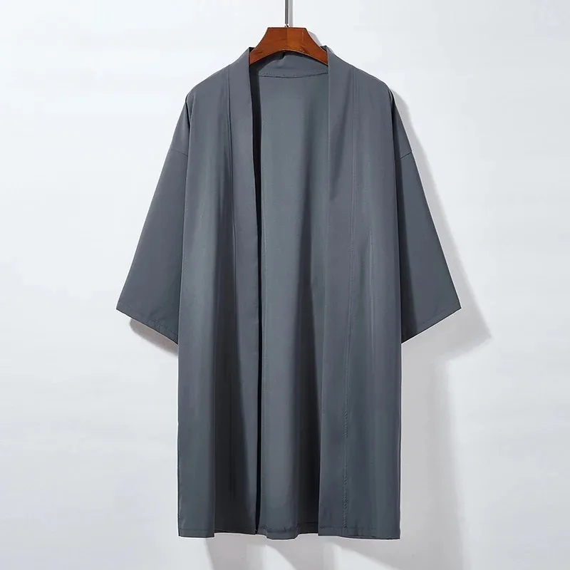 Men Ukiyo-e Style Long Hanfu Cloak Unisex Japanese Kimono Poncho Summer Casual Loose  Beach Shirts Cardigan