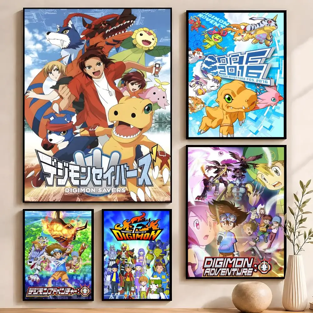 Anime Digimon Poster HD Self Adhesive Waterproof Wall Art Ideal for Home Office Dorm Bedroom Great Gift