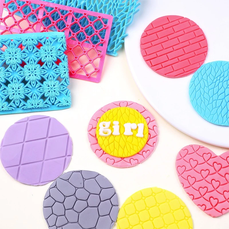 Pottery Embossing Plastic Mold Polymer Clay Stamp Tools Flowers Diamond Printing Mould, DIY Pottery Texture Sculpture Model 1PCS