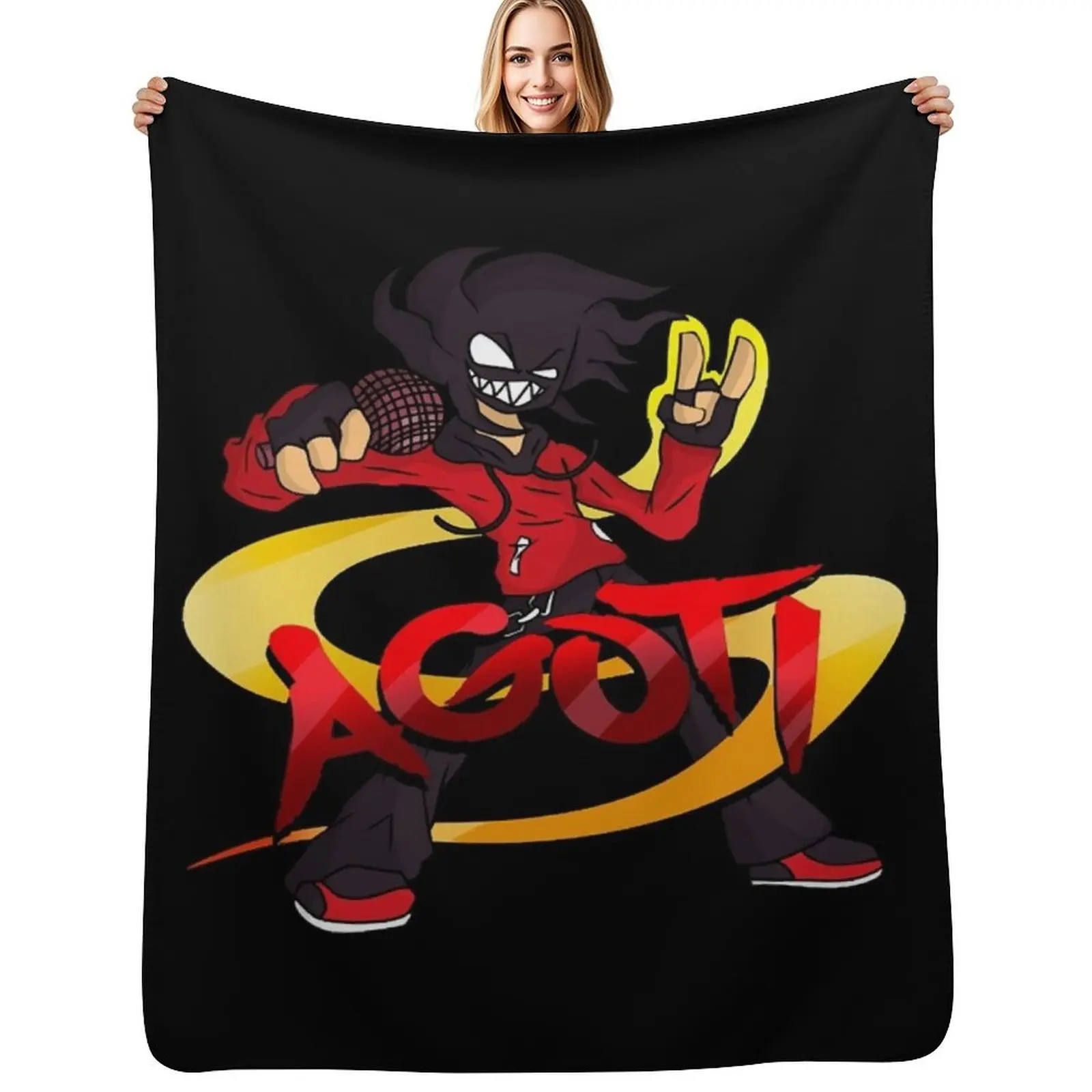 new AGOTI fnf mod character Graffiti Throw Blanket Single Multi-Purpose Winter beds Hair sofa bed Blankets