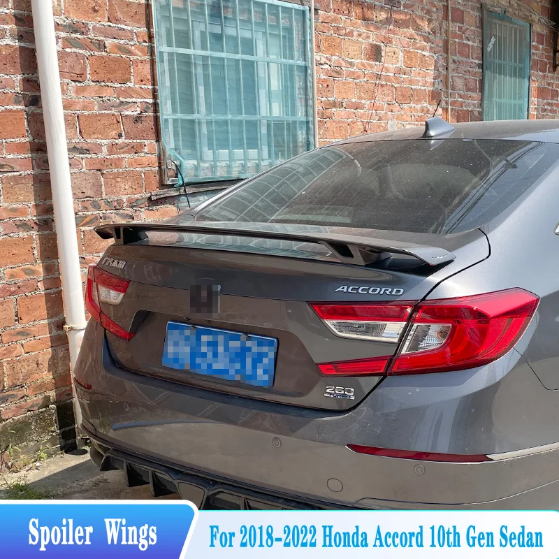 

For 2018-2022 Honda Accord 10th Gen Sedan Rear Trunk Lid Spoiler Wings Sport Styling ABS Material Car Tuning BodyKit Accessories