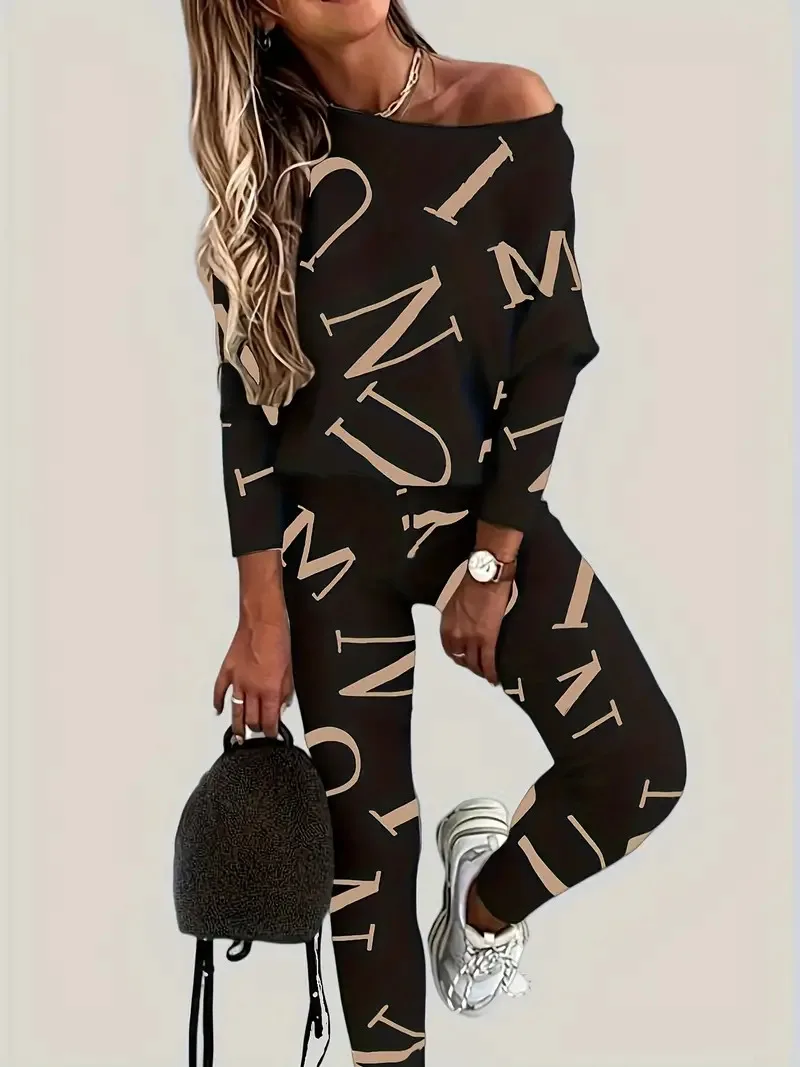 Cross Border Dames Sweatshirt Met Ronde Hals En Lange Mouwen Casual Broek Taille Met Trekkoord Voor Buitenlands Handelsmerk 1 Ml1