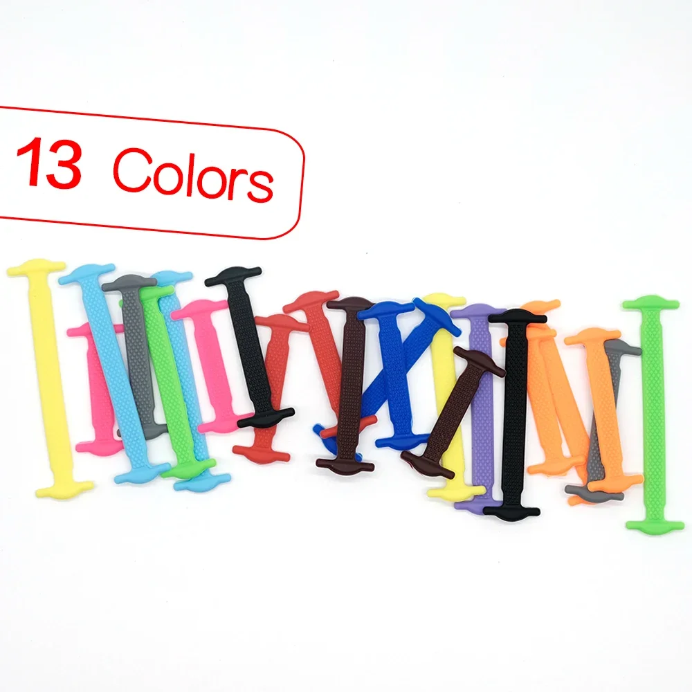 13Colors Silicone Elastic Creative Lazy Rubber Lace No Tie Shoelace Lacing Kids Adult Sneakers Quick Waterproof Shoe Lace