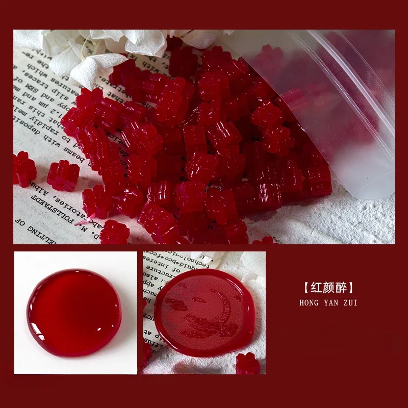 60 stks Semi Transparante Jade Kleur Lakzegel Stempel Deeltjes Sakura Vorm Wax Materiaal DIY Handboek Wenskaart Afdichting Tool