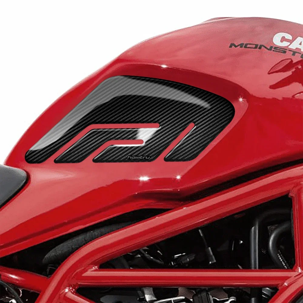 รถจักรยานยนต์ด้านข้างถัง Pad ป้องกัน Carbon Grip สําหรับ Ducati Monster 797 821 1200 2017-2019