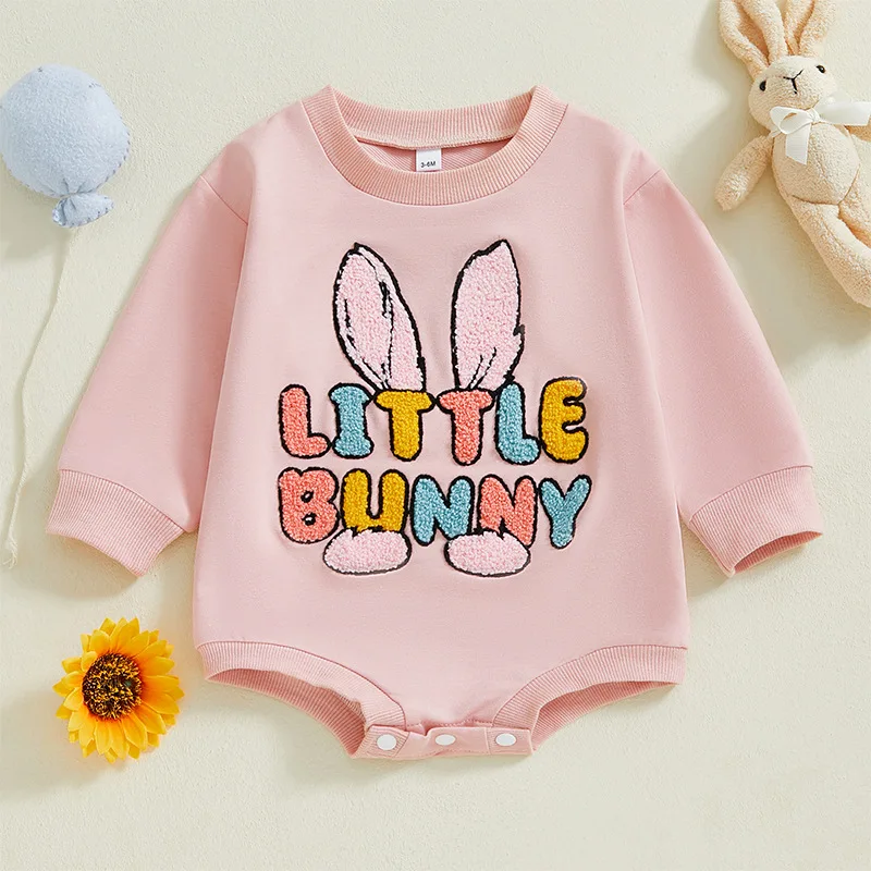 Easter Boutique Baby Cotton Ropa Long Set French Knot Pink T-shirt Clothes Baby Set Red Heart Pattern Girls Top Clothes