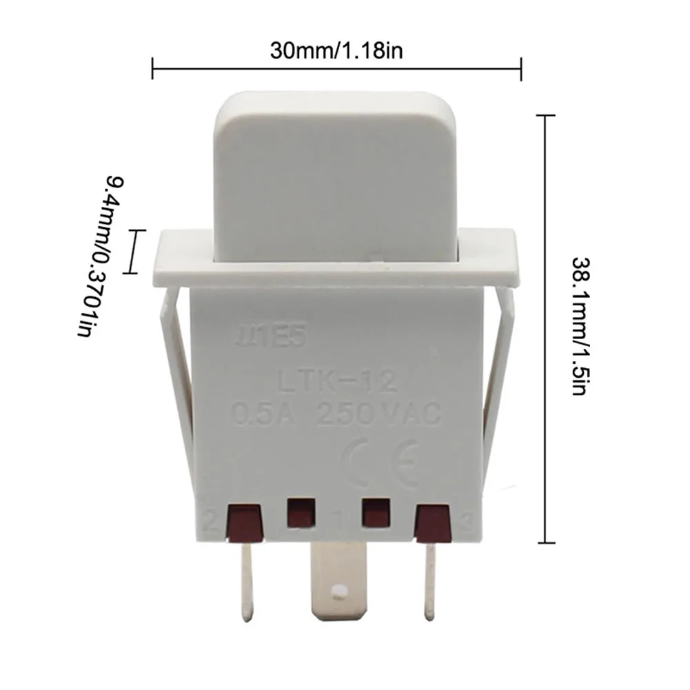 1PCS Button Switch Normally Open Normally Closed 3 Pin for Stable and Long Lasting Use in Refrigeration Systems