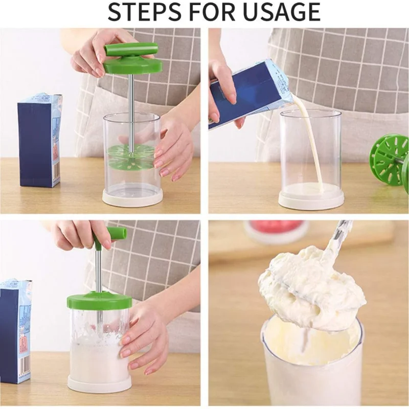 Manual Whipping Cream Dispenser  DIY Whipped Cream Dispenser  Cream Whipper Maker for Shop  Salad Dressings Frothy Drinks Milk F
