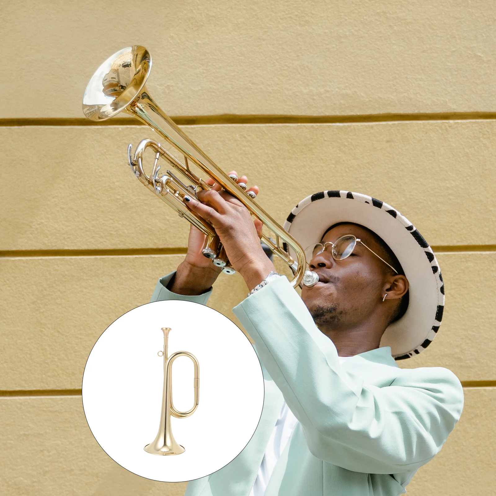 

Trumpet C Key FH70 Beginner Step Horn Toys Kids Learning Brass Material Exquisite Craftsmanship Desk Office Gift