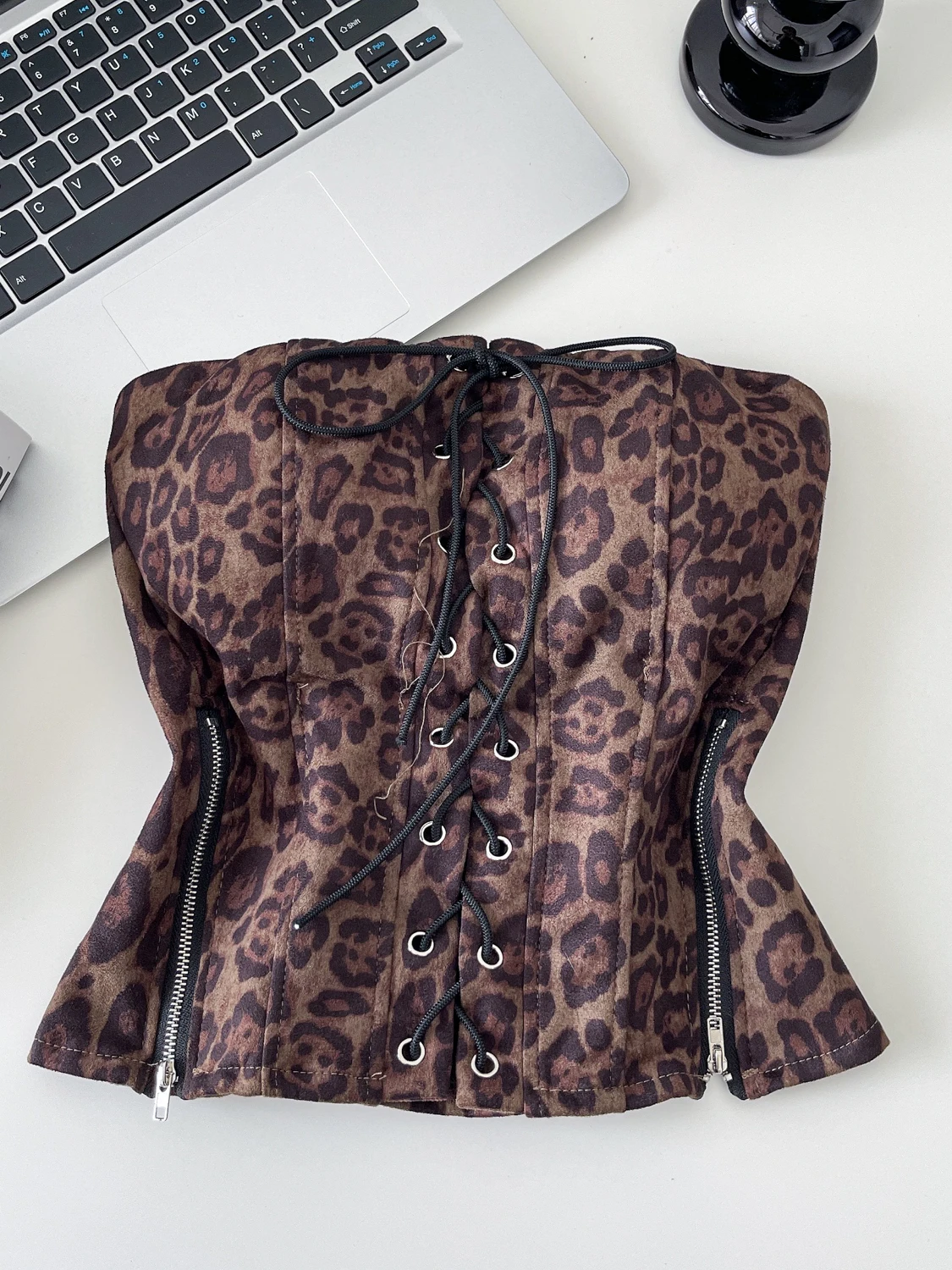 Top corto sexy con stampa leopardata Gilet da donna slim fit con cerniera Design alla moda Bal Summer Faion College Girls