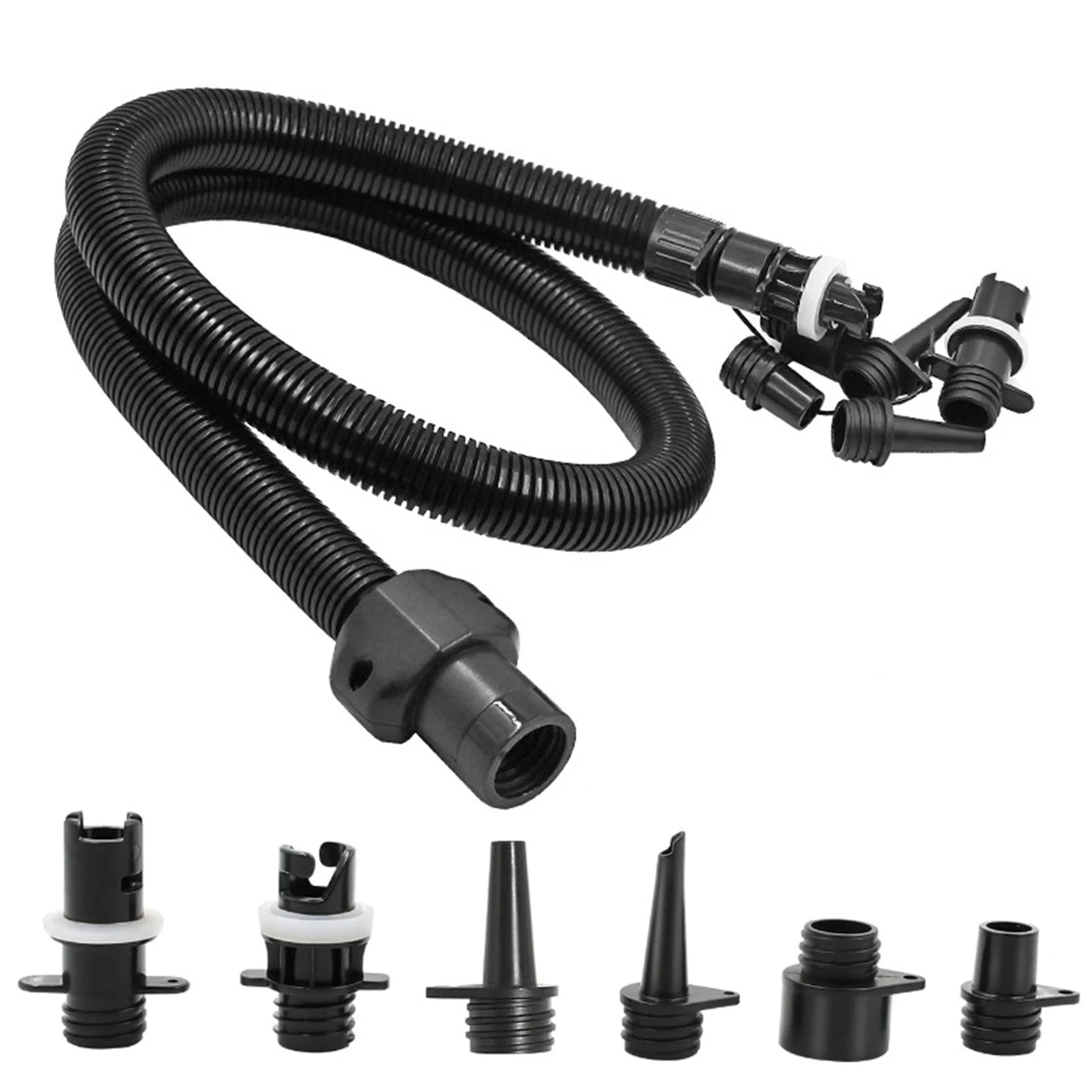 Air Hose Kit with 6 Nozzles 16/20PSI SUP Electric Air Pump Stand Up Paddle Board Pump Accessories Adaptor for Inflatable Boats