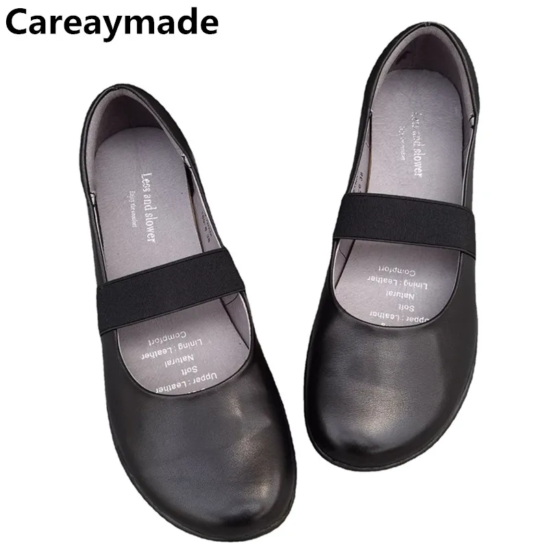 Careaymade-skóra wewnętrzna i zewnętrzna 100% oddychające buty skórzane, skóra bydlęca płytkie usta pojedyncze buty proste buty damskie