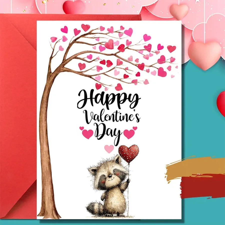2pcs Valentines Day Animals Love DIY UV DTF Rub On Glass Cup Wrap Transfer Sticker Crafts Mug Greeting Cards Home Decor