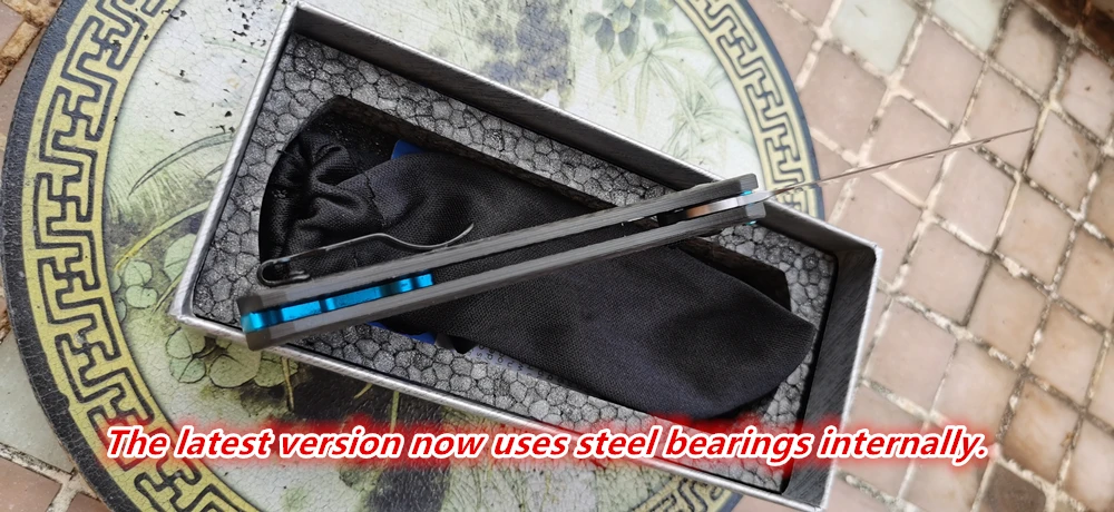 JUFULE Best Foam 535-3 Ball Bearing Mark S90V Blade Carbon Fiber Handle Folding Pocket Survival EDC Tool Camp Hunt Outdoor Knife