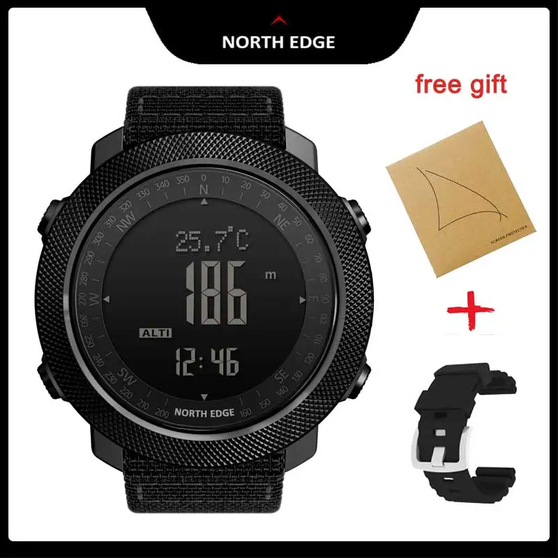 NORTH EDGE APACHE Men\'s Smart Watch Altimeter Barometer Compass Military Army Smartwatch Swimming Running Clock Waterproof 50m