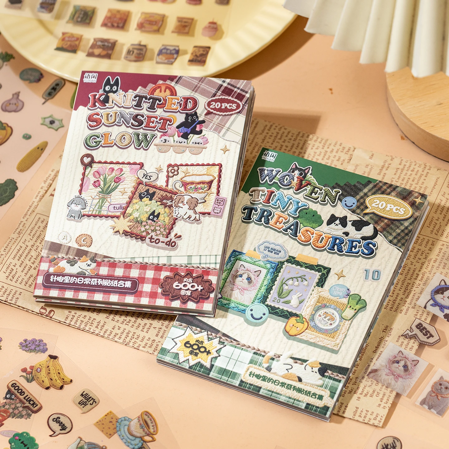 Picture 4: 20 Sheets Pet and food themes Die cut Stickers book Cartoon Decorative handmade Scrapbooking Diary Japanese Stationery Supplies