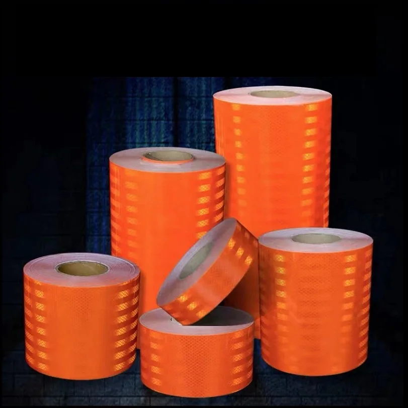 

PET /Acrylic Super Reflective Orange Traffic Guardrail Posts Barricade Sticker Truck Safety Warning Tape