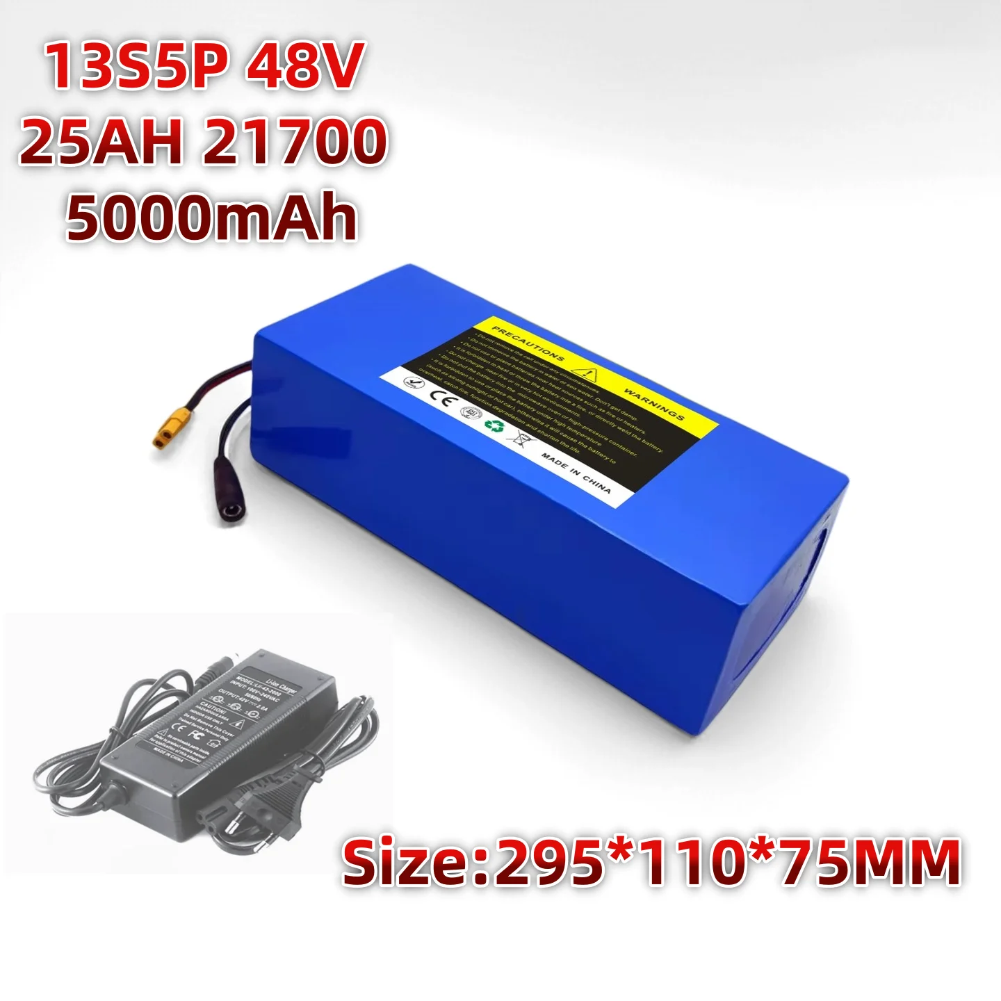 Aleaivy 13S5P 48V 25AH 21700 5000mAh Li-ion Battery Pack with 30A BMS, 1500W  Bike Replacement Battery