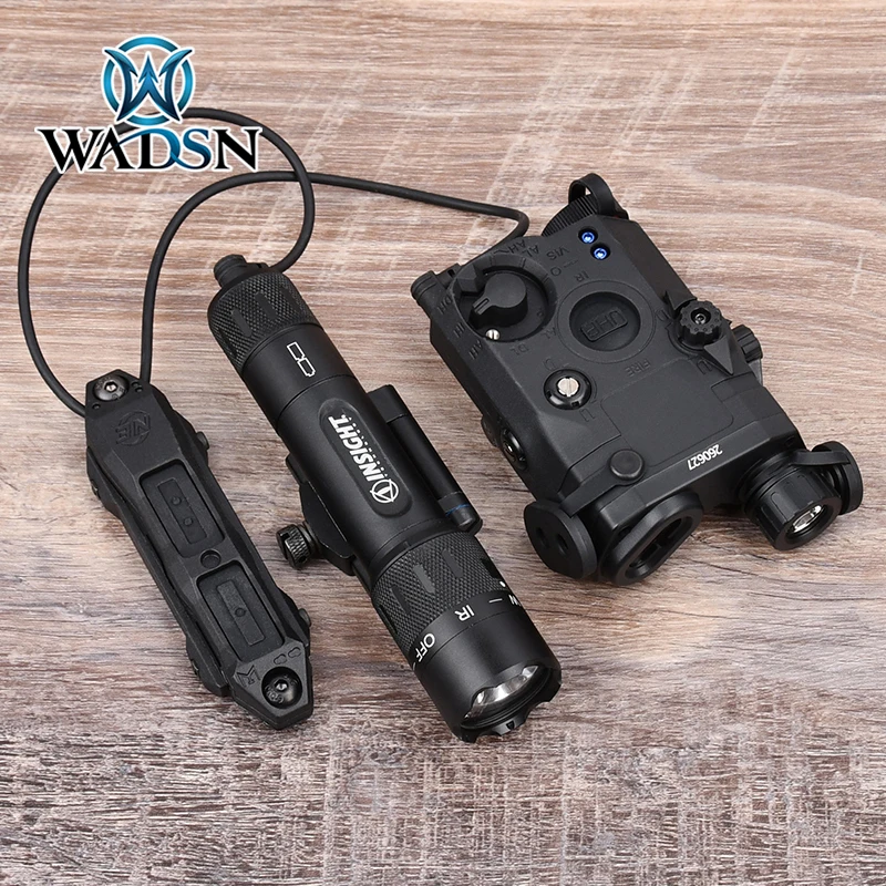 WADSN PEQ 15 Red Green Laser Sight WMX200 IR LED Rollover Folding Base Flashlight Fit 20mm Picatinny Rail