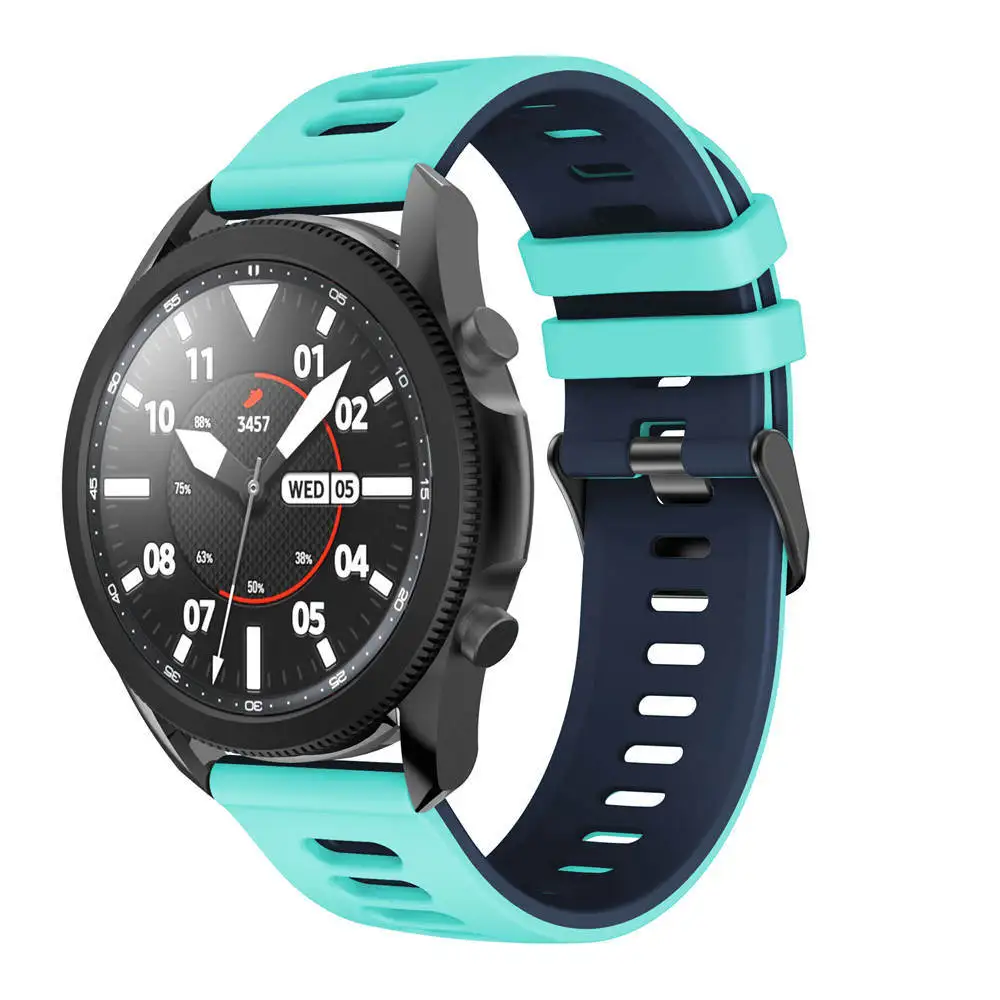 22Mm 20Mm Dây Đeo Silicone Dành Cho Đồng Hồ Samsung 5/4/3 40Mm/44Mm Huawei Watch3/GT3 Băng Cổ Tay Thể Thao Đeo Tay Cho Amazfit GTR/GTS Correa