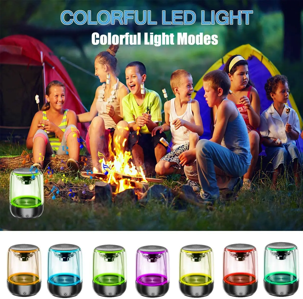شاومي Youpin بلوتوث المتكلم صحيح اللاسلكية ستيريو مكبرات الصوت المحمولة الصوت الغنية باس الملونة LED ضوء صندوق الصوت دروبشيبينغ