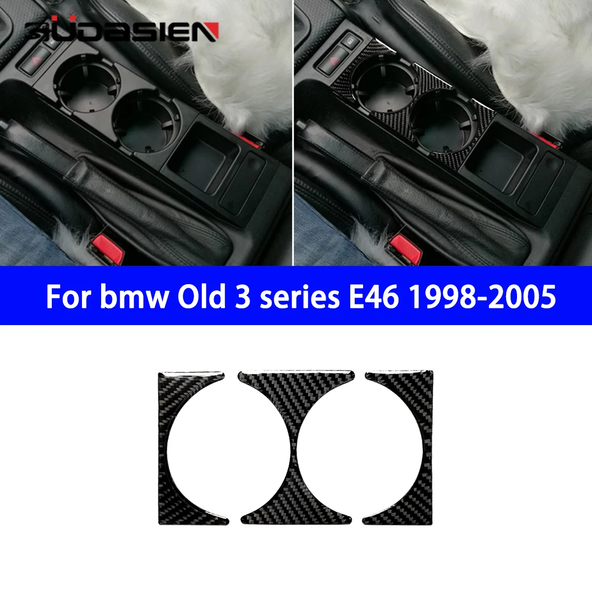 

Suitable for BMW Old 3 Series E46 1998-2005 Car Cup Holder Panel Decoration Sticker Carbon Fiber Interior Modification.