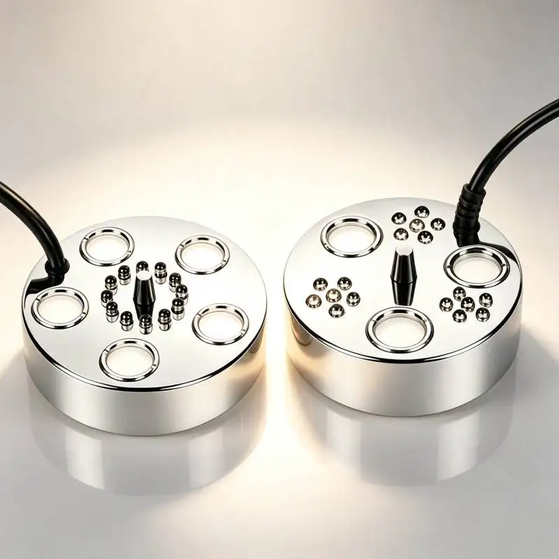 3/5 Atomizing Heads Ultrasonic Mist Maker Fish Tank Atomizer LED Warm Light Pond Rockery Waterscape Landscape Garden Fog Sprayer