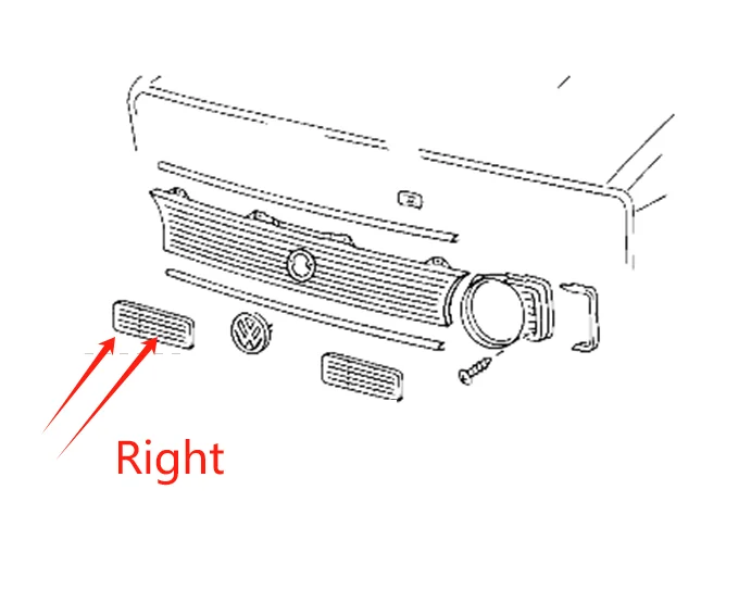 Car accessory right lower grille front panel apron trim solid Version for VW volkswage Golf Mk1 Cabriolet GTI caddy 171853662